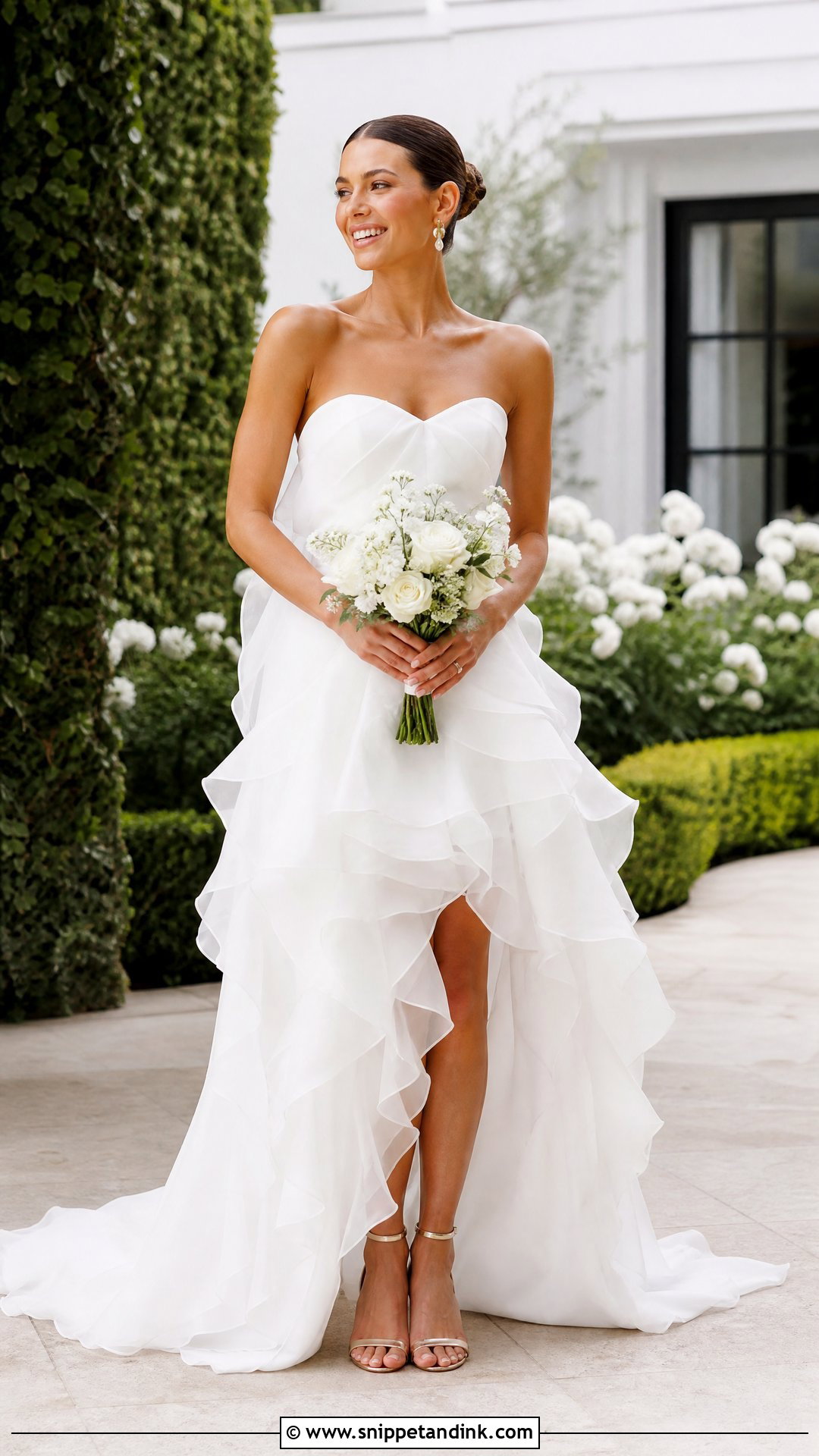 Ruffle Wedding Dress With Metallic Sandals - Snippet and Ink - 25 Quirky Wedding Dress Ideas