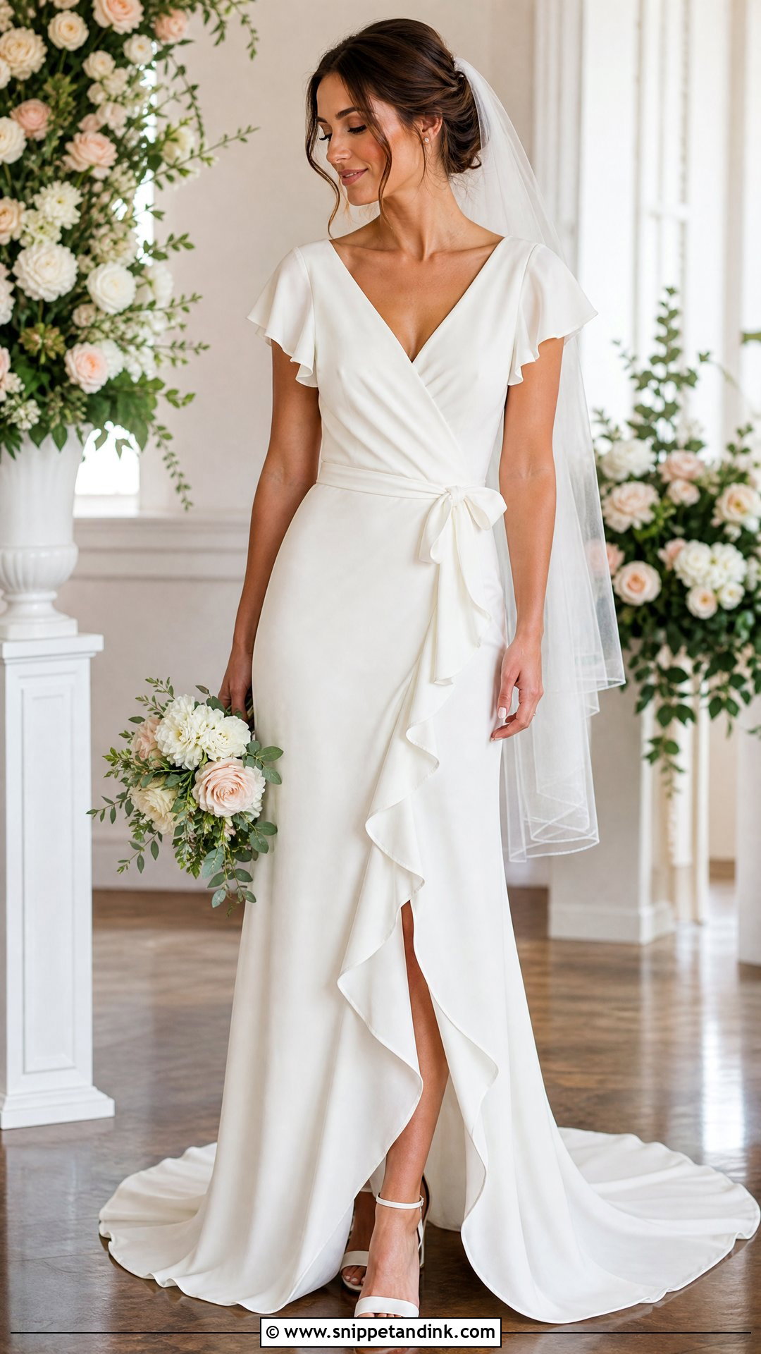 Ruffle Wrap Wedding Dress - Snippet and Ink - 20 Wrap Wedding Dress Ideas