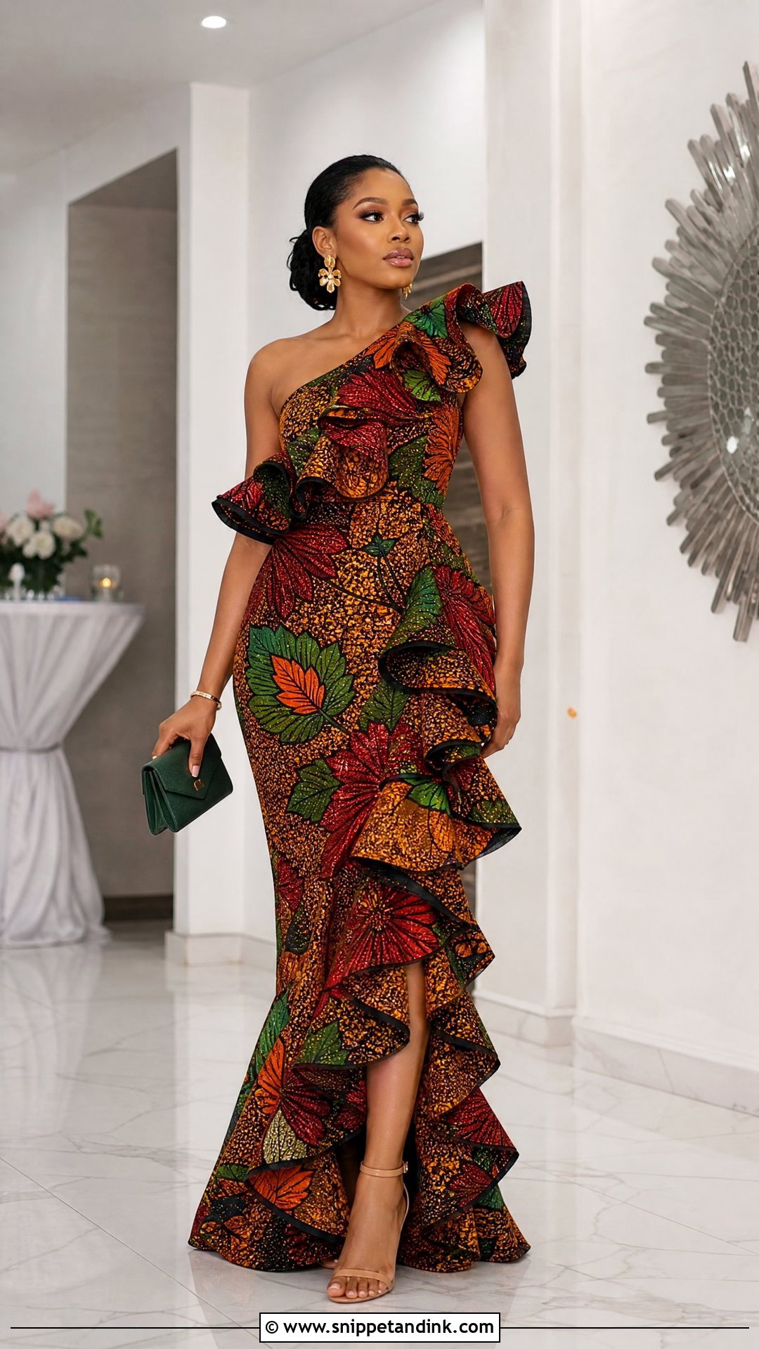 Ruffled Ankara Gown - Snippet and Ink - 25 Big Ankara Gown Styles