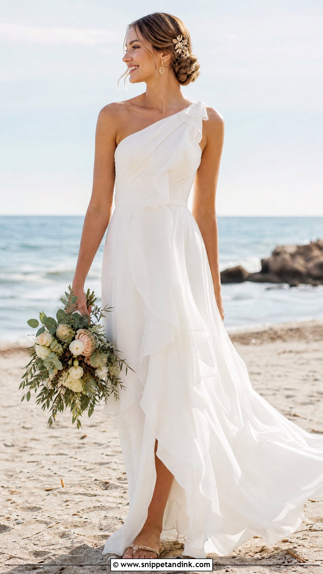 Ruffled Beach Wedding Dress - Snippet and Ink - 20 Summer Wedding Dress Beach Ideas