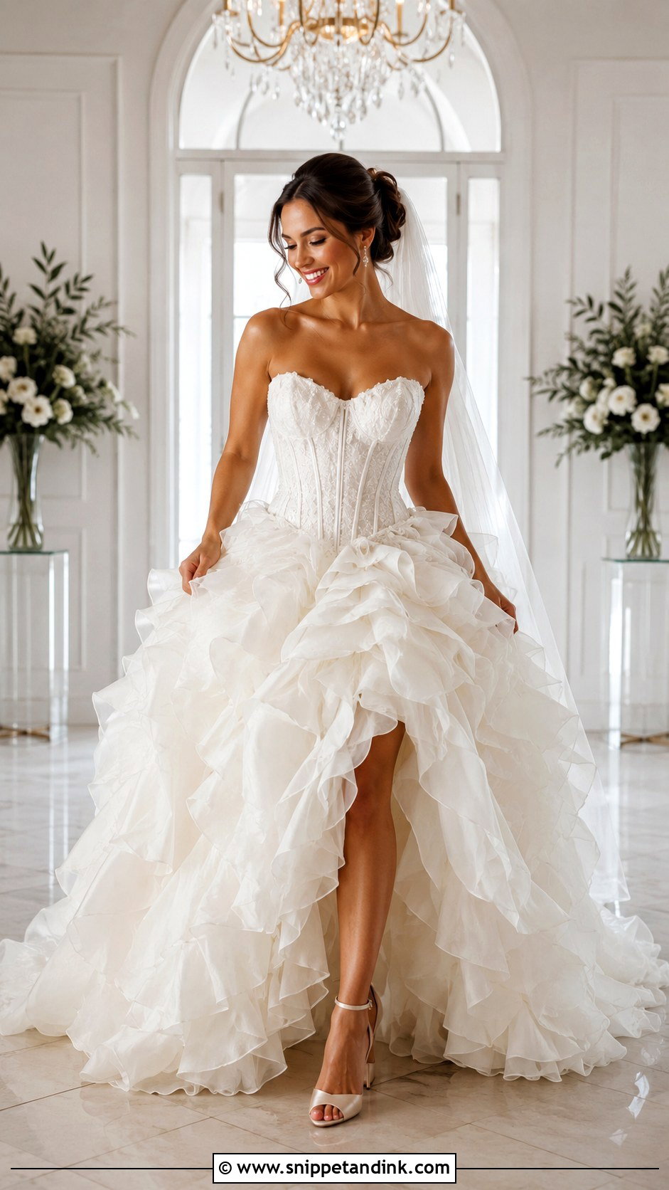 Ruffled Corset Wedding Dress Ballgown - Snippet and Ink - 25 Corset Wedding Dress Ballgown Ideas