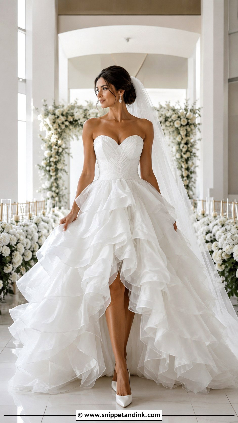 Ruffled Heart Shaped Wedding Dress - Snippet and Ink - 20 Heart Shaped Wedding Dress Ideas