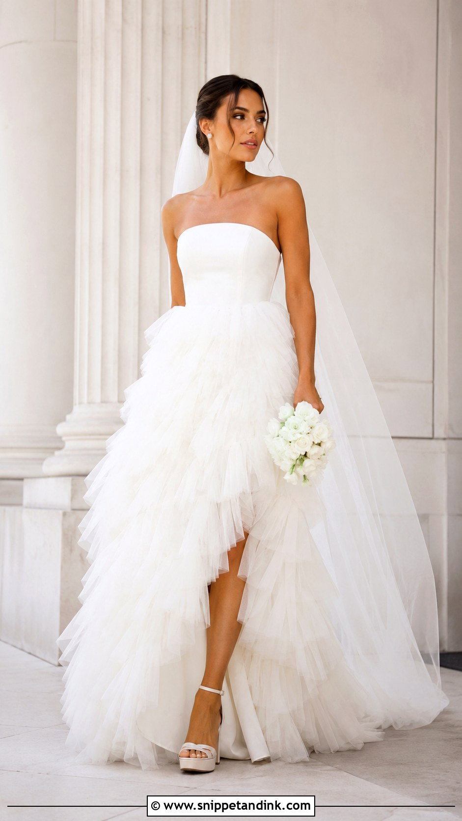 Ruffled Layered Tulle Wedding Dress - Snippet and Ink - 20 Layered Tulle Wedding Dress Ideas