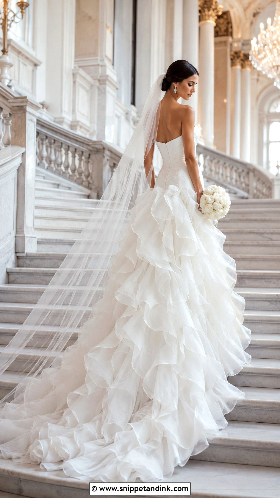 Ruffled Manhwa Wedding Dress - Snippet and Ink - 20 Manhwa Wedding Dress Ideas