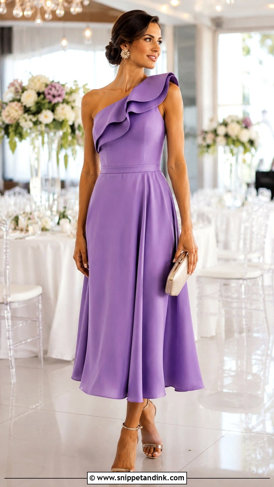 Ruffled One Shoulder Sister of the Bride Dress - Snippet and Ink - 20 Dress Sister of the Bride Ideas