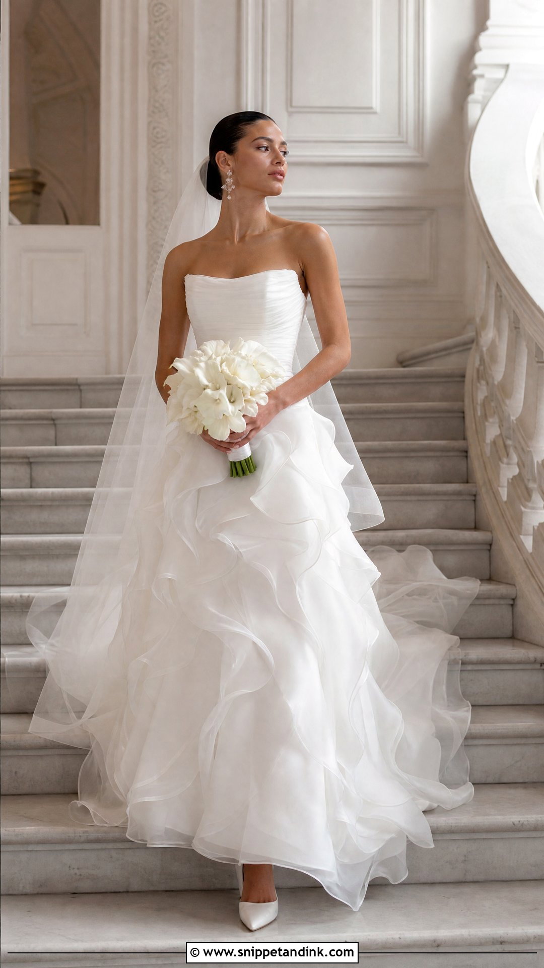 Ruffled Organza Ball Gown Wedding Dress - Snippet and Ink - 20 Big Puffy Wedding Dresses