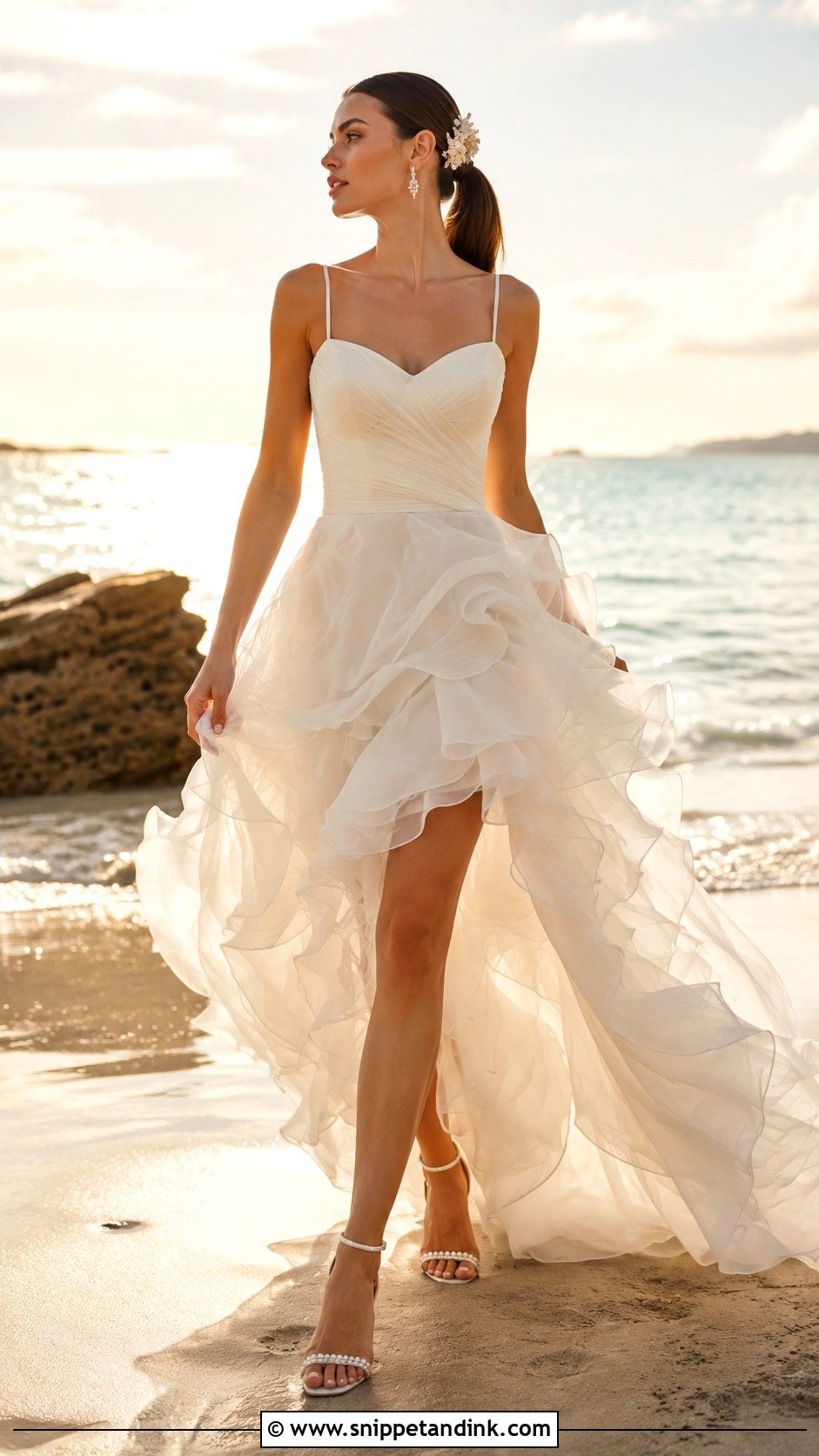 Ruffled Organza Beach Wedding Dress - Snippet and Ink - 20 Elegant Beach Wedding Dress Ideas