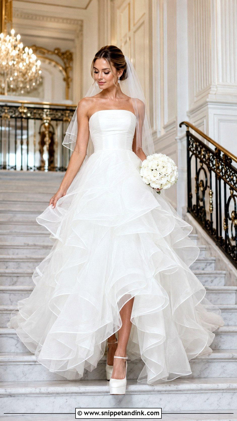 Ruffled Organza Cinderella Gown - Snippet and Ink - 20 Cinderella Gown Wedding Ideas