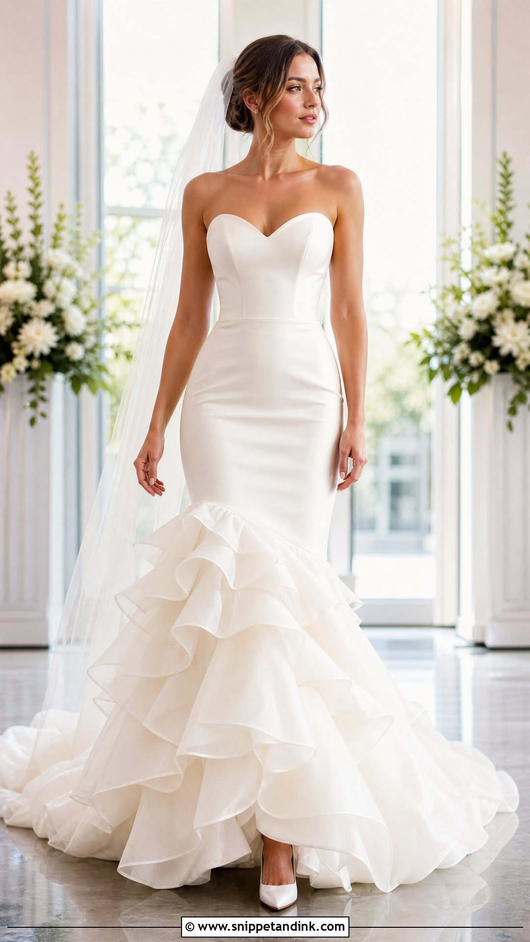 Ruffled Organza Mermaid Wedding Dress - Snippet and Ink - 20 Mermaid Cut Wedding Dress Ideas