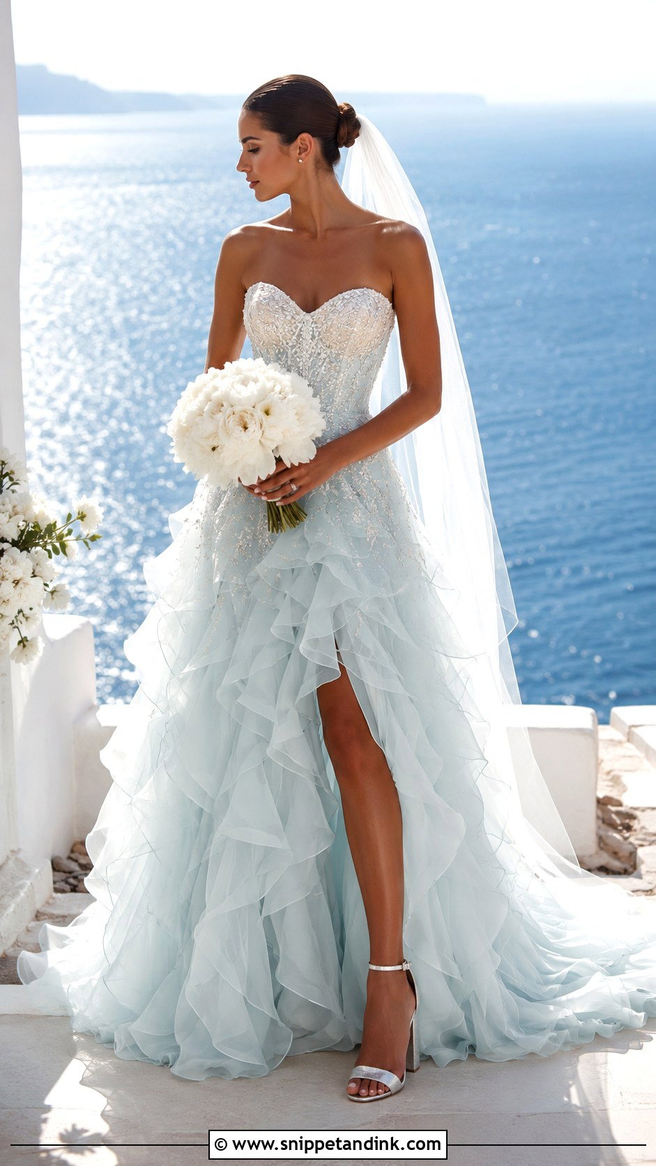 Ruffled Organza Ocean Wedding Dress - Snippet and Ink - 20 Ocean Wedding Dress Ideas