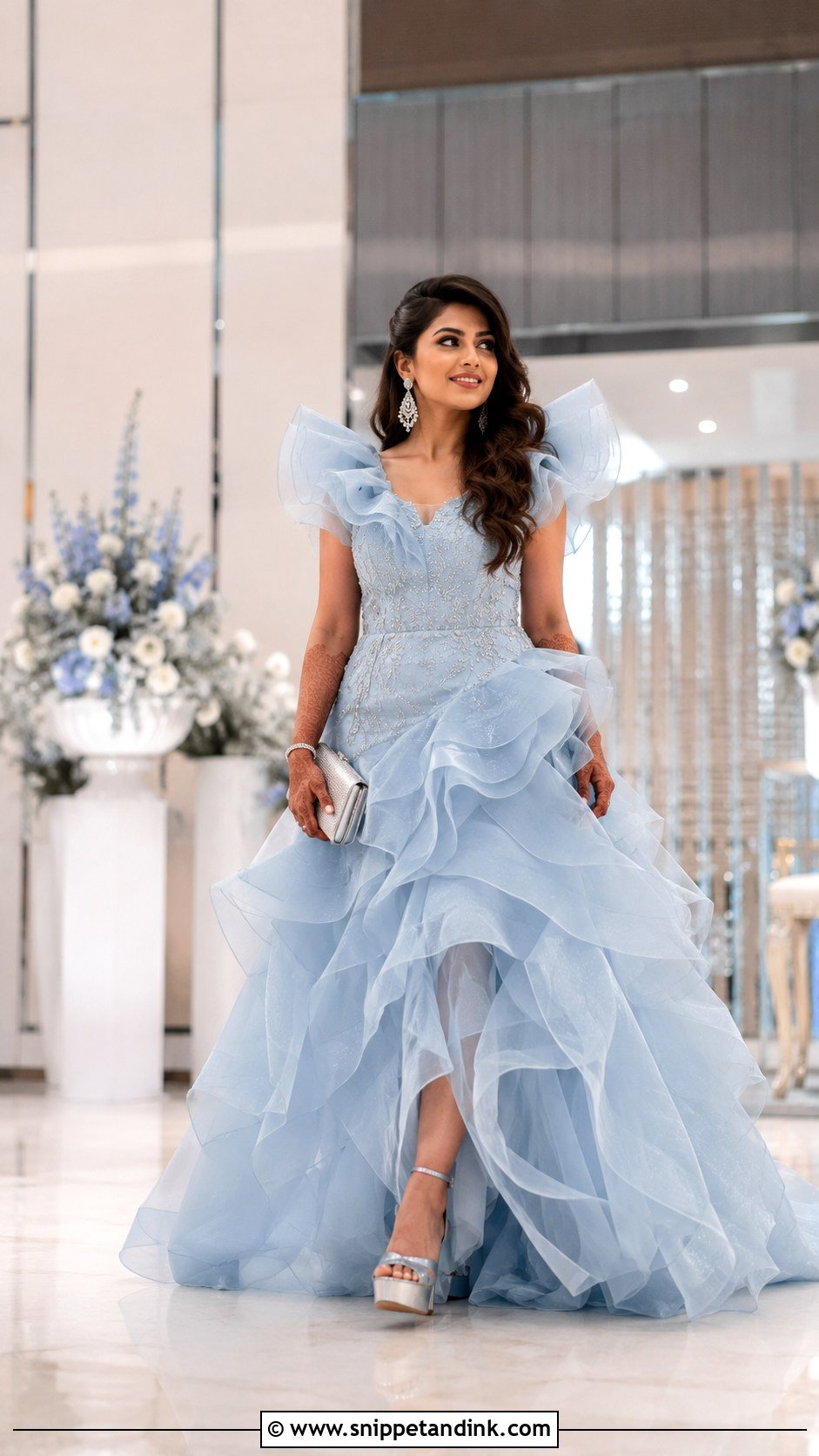 Ruffled Organza Reception Gown - Snippet and Ink - 20 Latest Gown Designs Indian Wedding