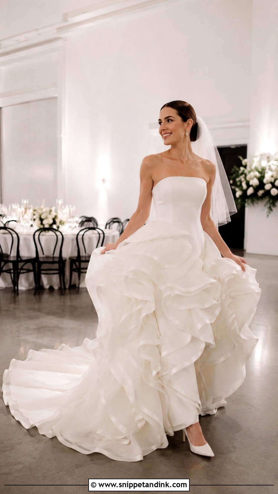 Ruffled Organza Wedding Dress - Snippet and Ink - 20 Fluffy Wedding Dresses