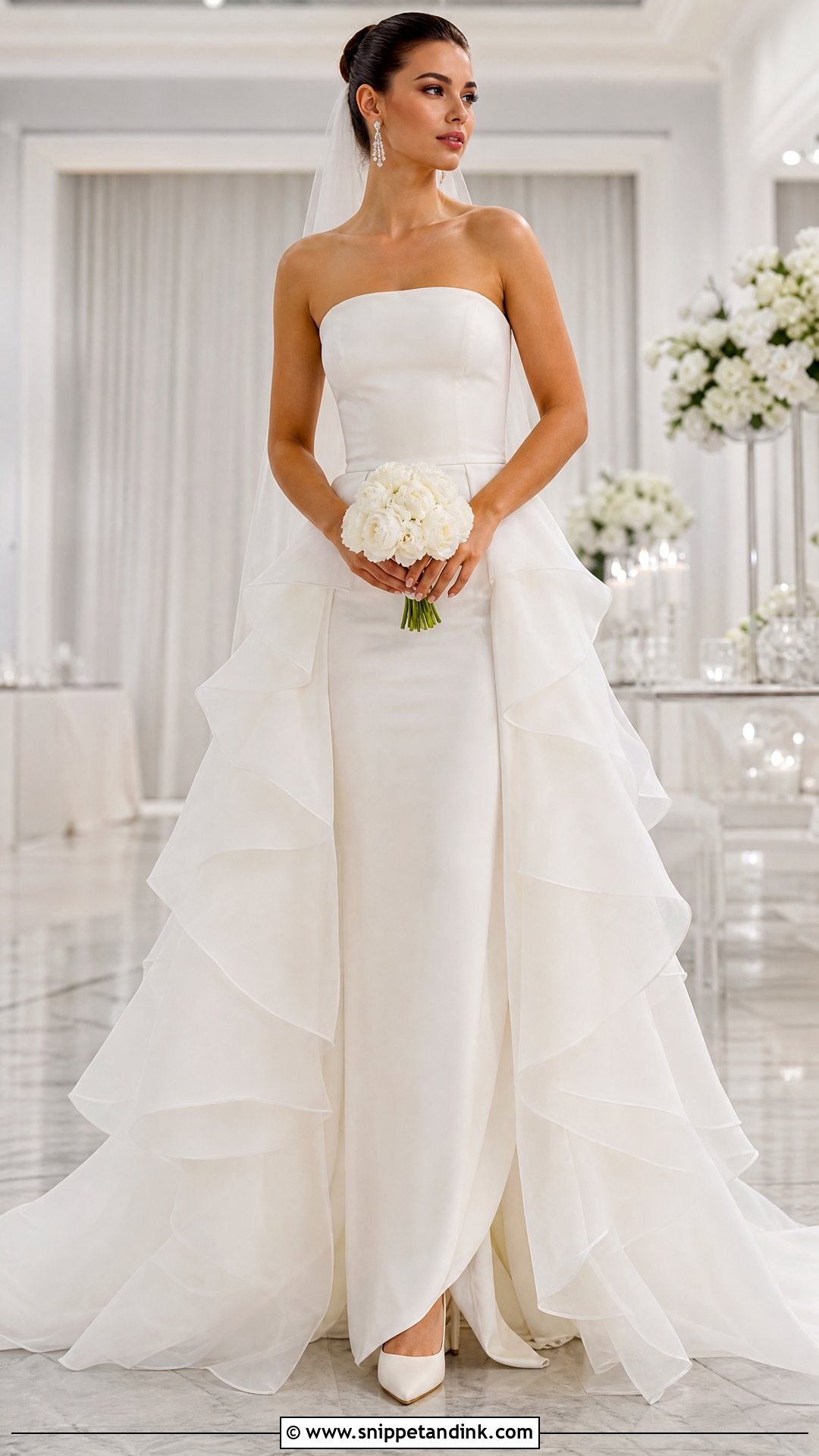 Ruffled Over Skirt Wedding Dress - Snippet and Ink - 20 Over Skirt Wedding Dress Ideas
