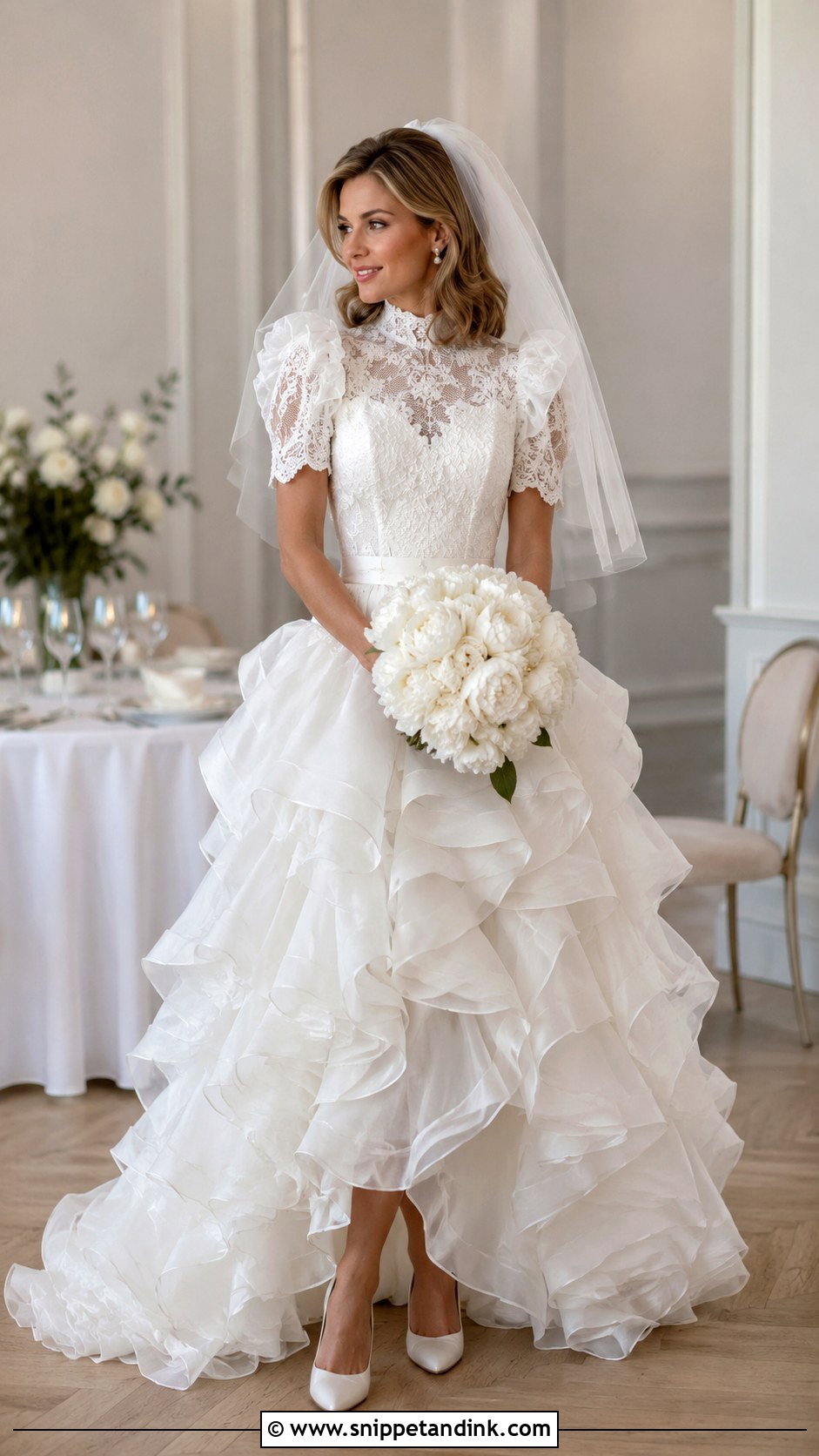 Ruffled Skirt 1982 Wedding Dress - Snippet and Ink - 20 1982 Wedding Dresses
