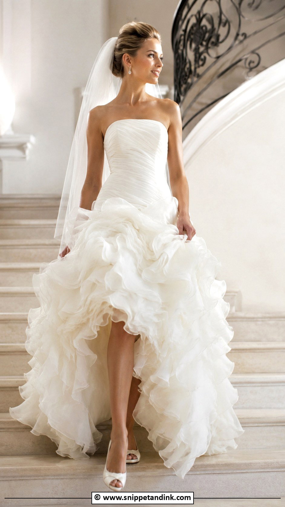 Ruffled Skirt Wedding Dress - Snippet and Ink - 30 2000s Wedding Dress Ideas