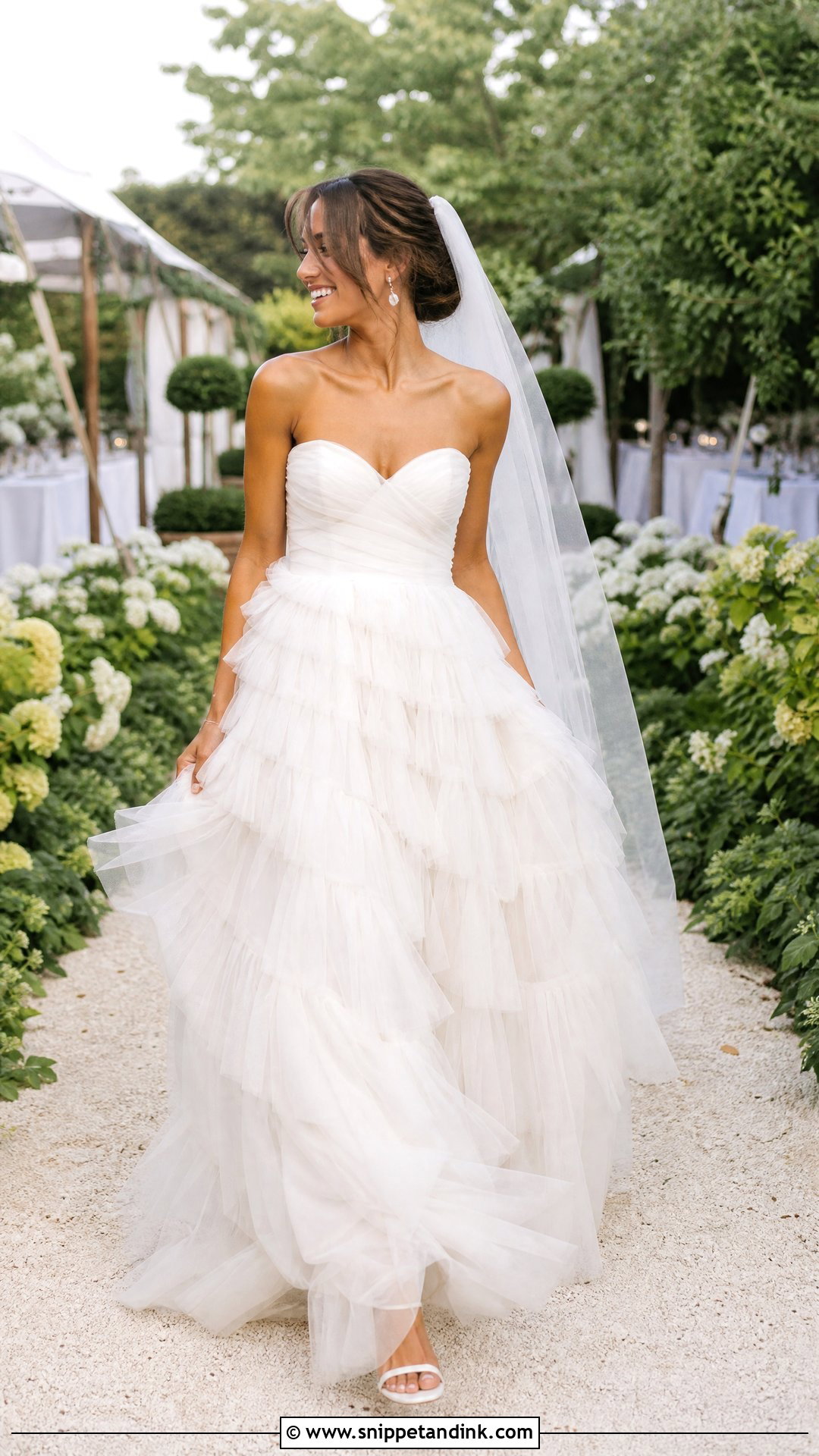 Ruffled Tiered Tulle Wedding Dress - Snippet and Ink - 20 Tiered Tulle Wedding Dress Ideas