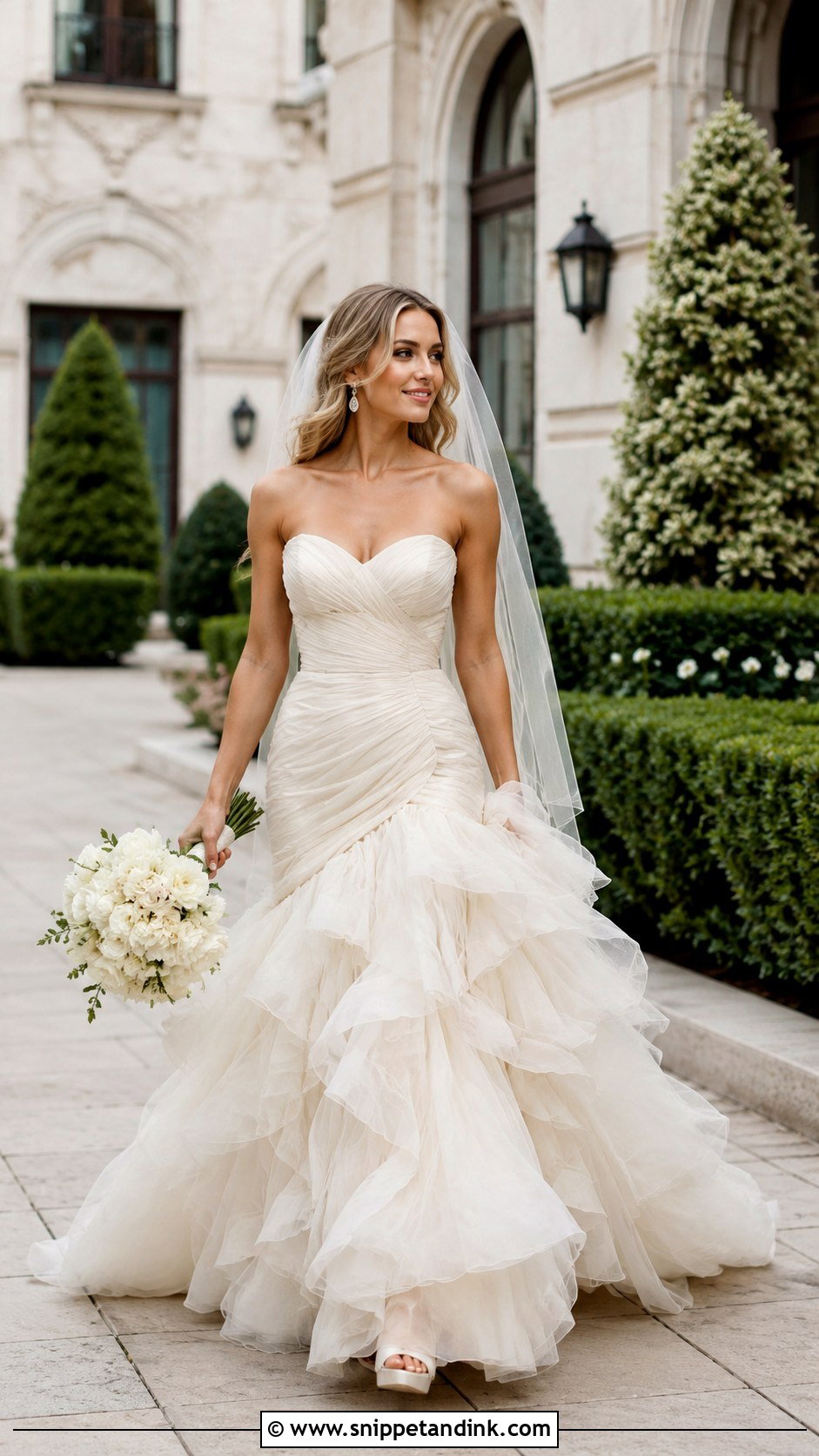 Ruffled Tiered Wedding Dress - Snippet and Ink - 20 Latest Wedding Dress Ideas