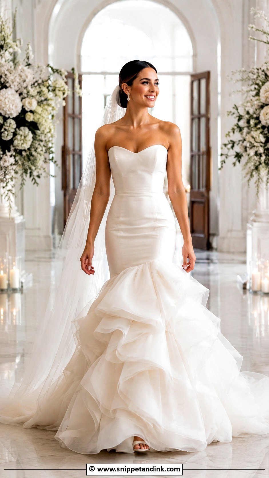 Ruffled Trumpet Wedding Dress - Snippet and Ink - 30 Trumpet Wedding Dress Ideas