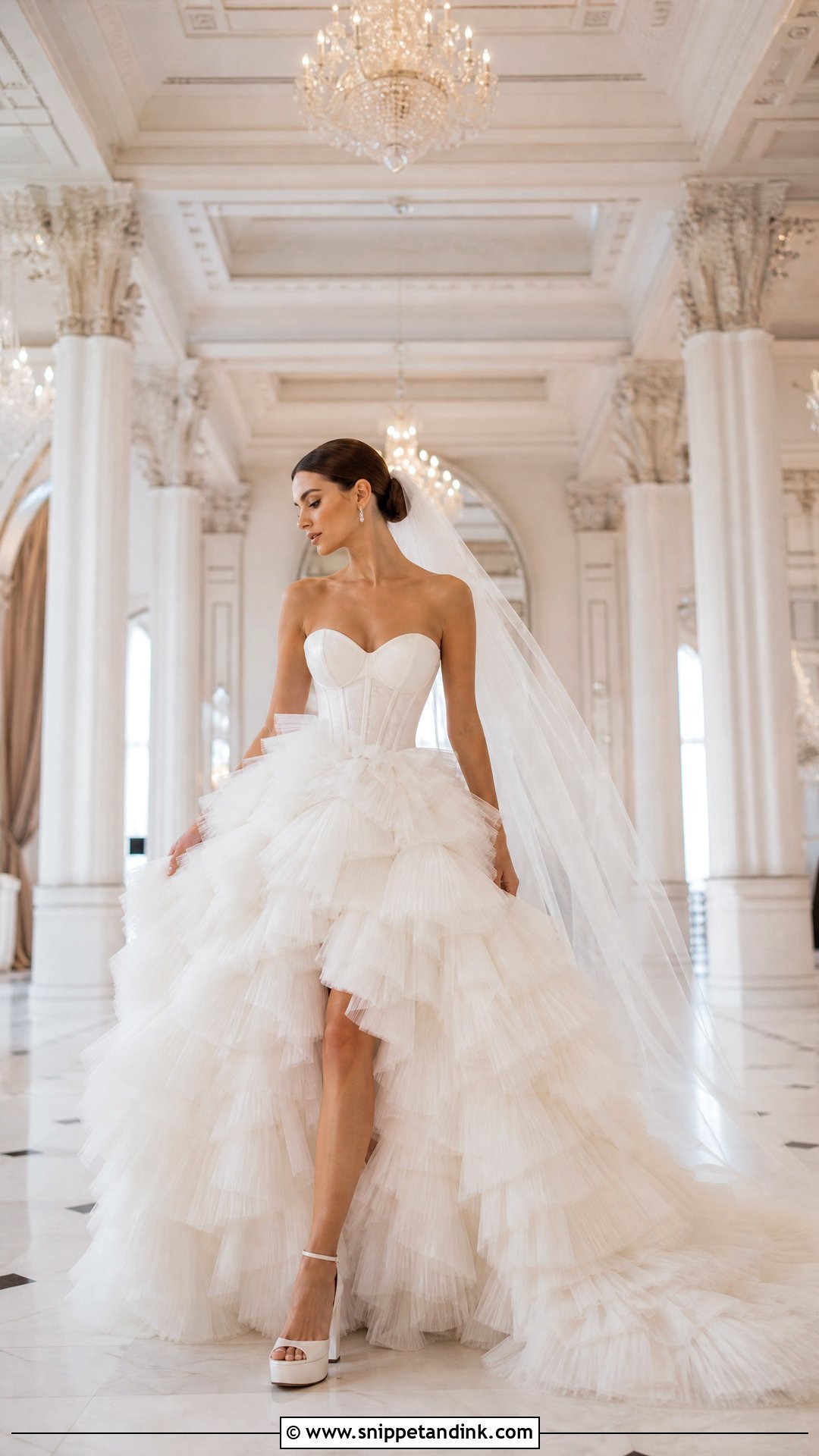 Ruffled Tulle Ball Gown Wedding Dress - Snippet and Ink - 20 Tulle Ball Gown Wedding Dress Ideas