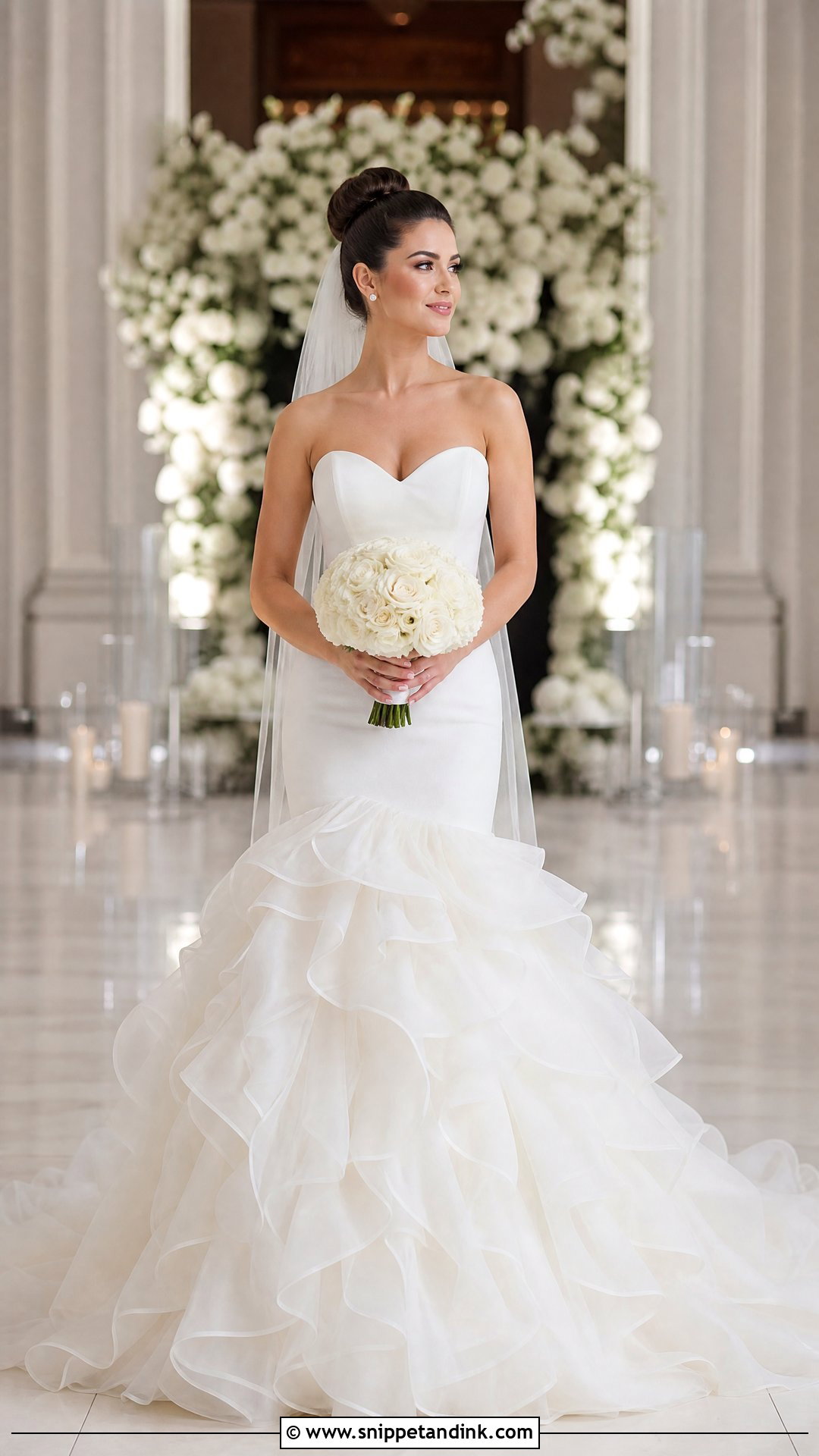 Ruffled Tulle Mermaid Wedding Dress - Snippet and Ink - 25 Mermaid Bride Dress Ideas