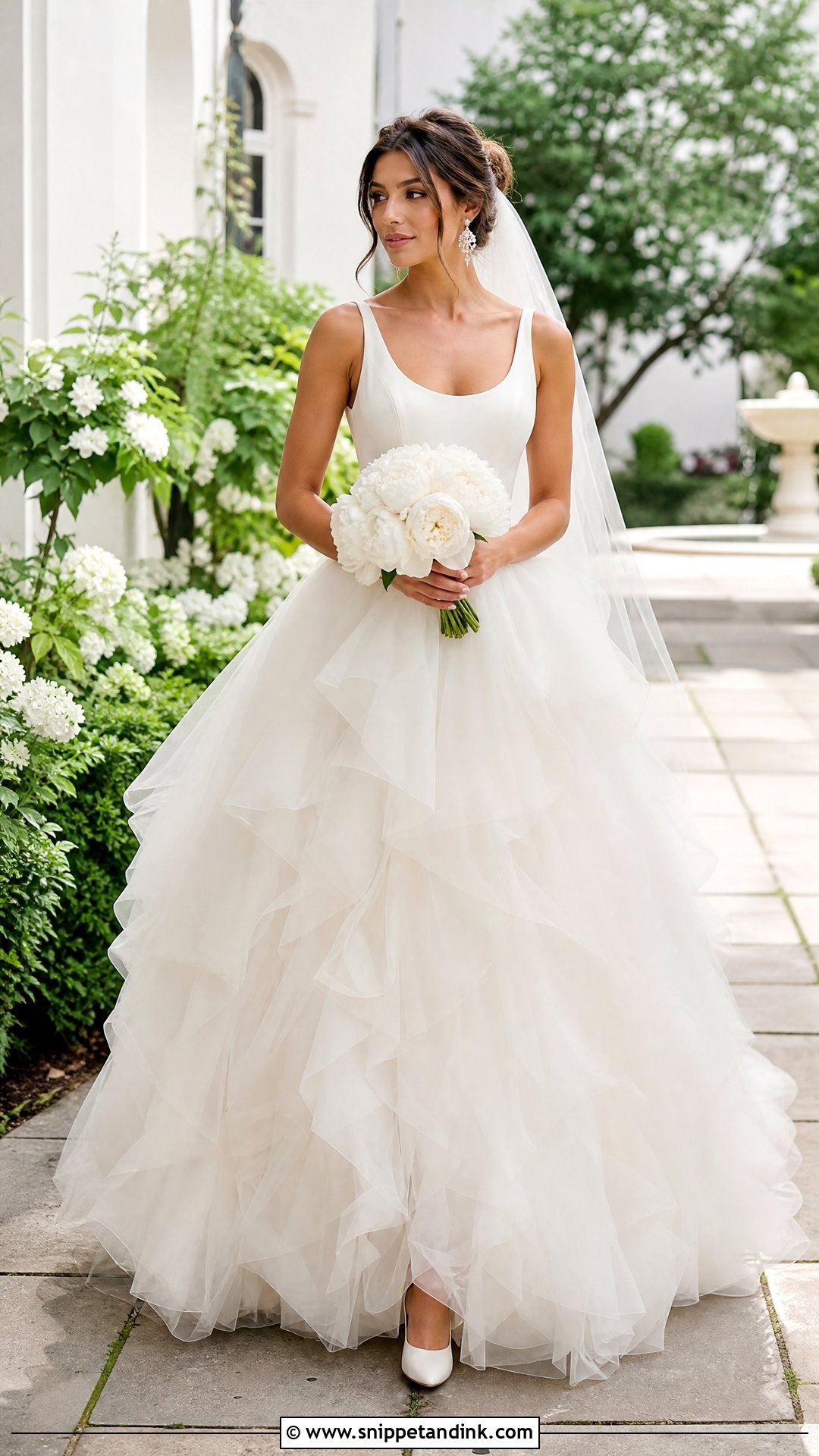 Ruffled Tulle Princess Ball Gown Wedding Dress - Snippet and Ink - 20 Princess Wedding Dresses Ball Gown Fairytale