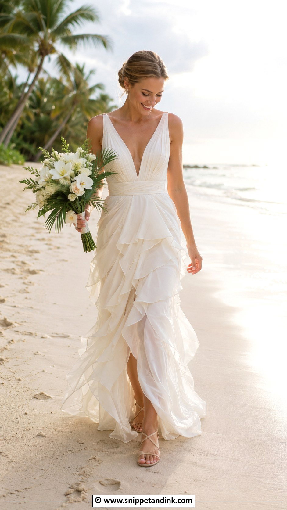 Ruffled Wedding Dress For Beach Wedding - Snippet and Ink - 30 Destination Wedding Dress Ideas