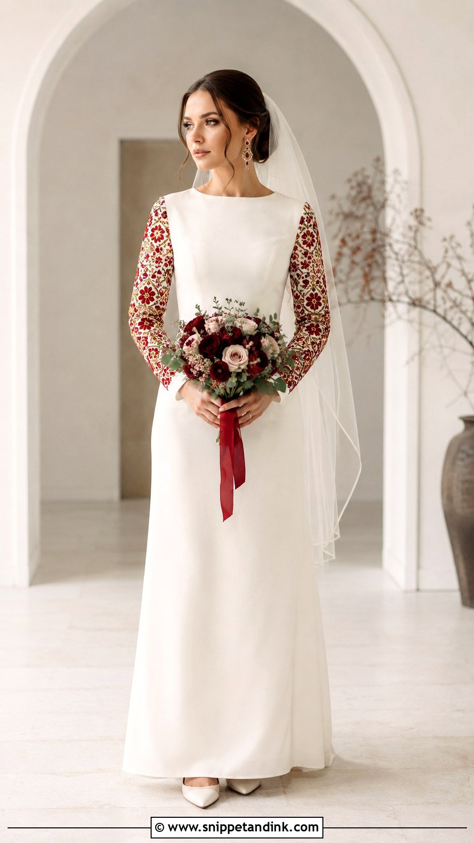 Russian Wedding Dress With Embroidered Sleeves - Snippet and Ink - 25 Russian Wedding Dress Ideas