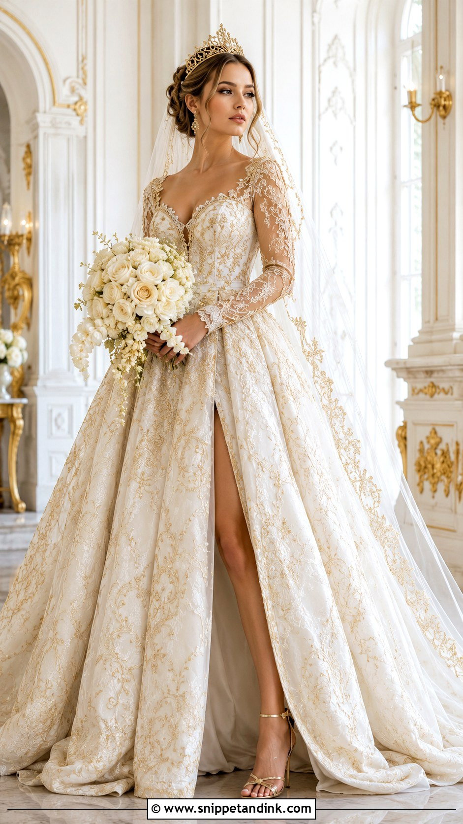 Russian Wedding Dress With Gold Crown - Snippet and Ink - 25 Russian Wedding Dress Ideas