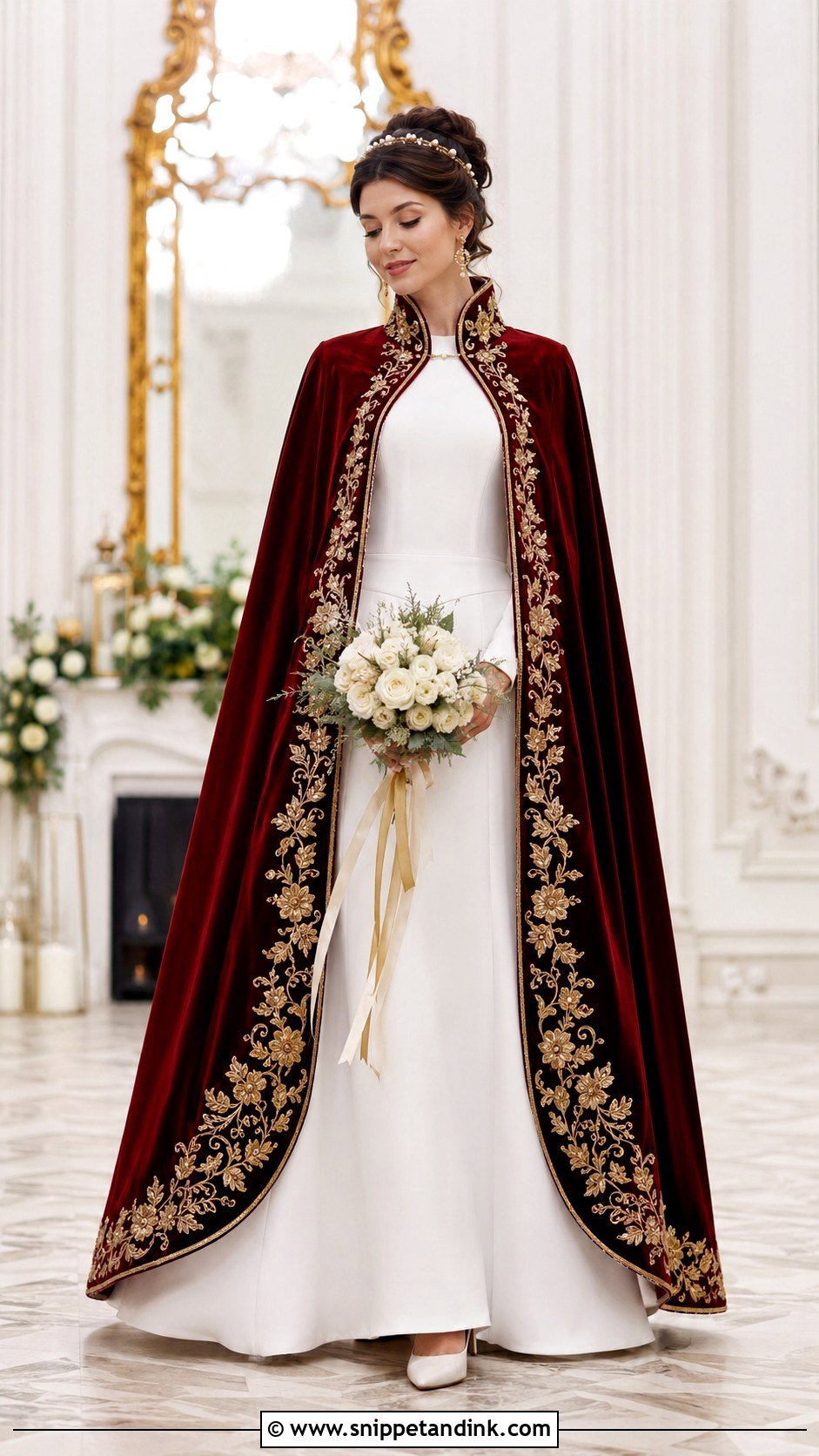 Russian Wedding Dress With Velvet Cape - Snippet and Ink - 25 Russian Wedding Dress Ideas