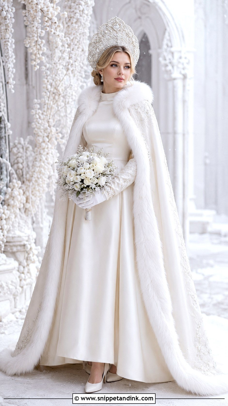 Russian Winter Wedding Dress With Fur Trim - Snippet and Ink - 25 Russian Wedding Dress Ideas