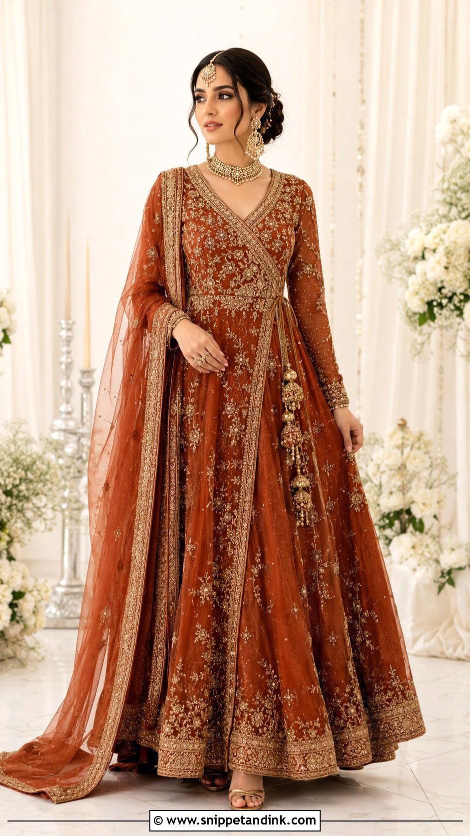 Rust Angrakha Bridal Dress for Barat - Snippet and Ink - 20 Bridal Dress for Barat Ideas