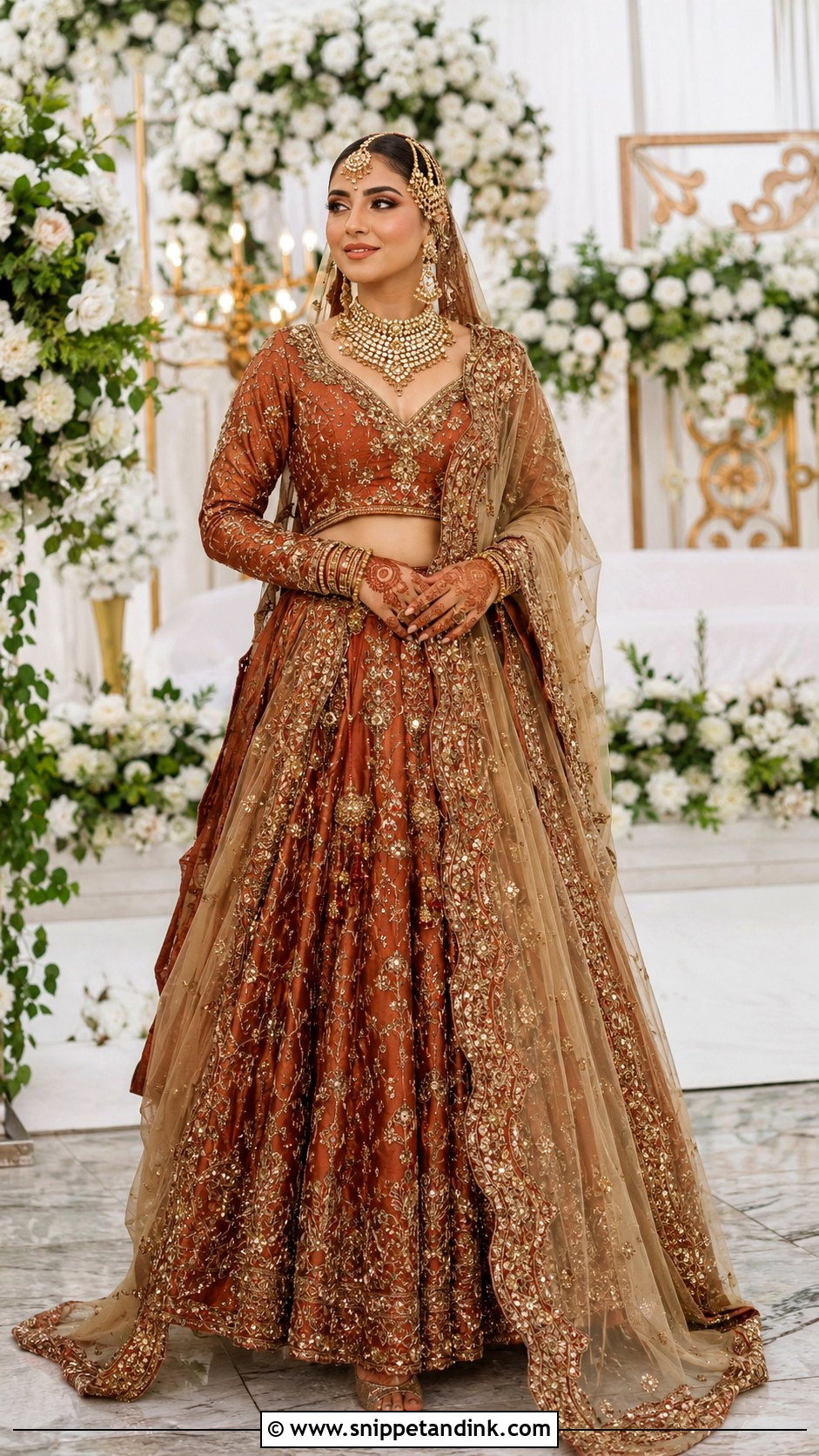Rust Baraat Lehenga - Snippet and Ink - 25 Baraat Dress Pakistani Bridal Wear Ideas