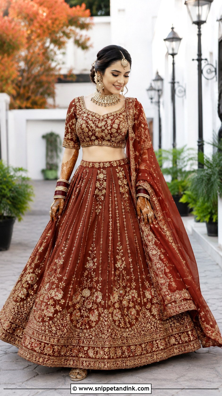 Rust Barat Lehenga - Snippet and Ink - 25 Barat Dresses