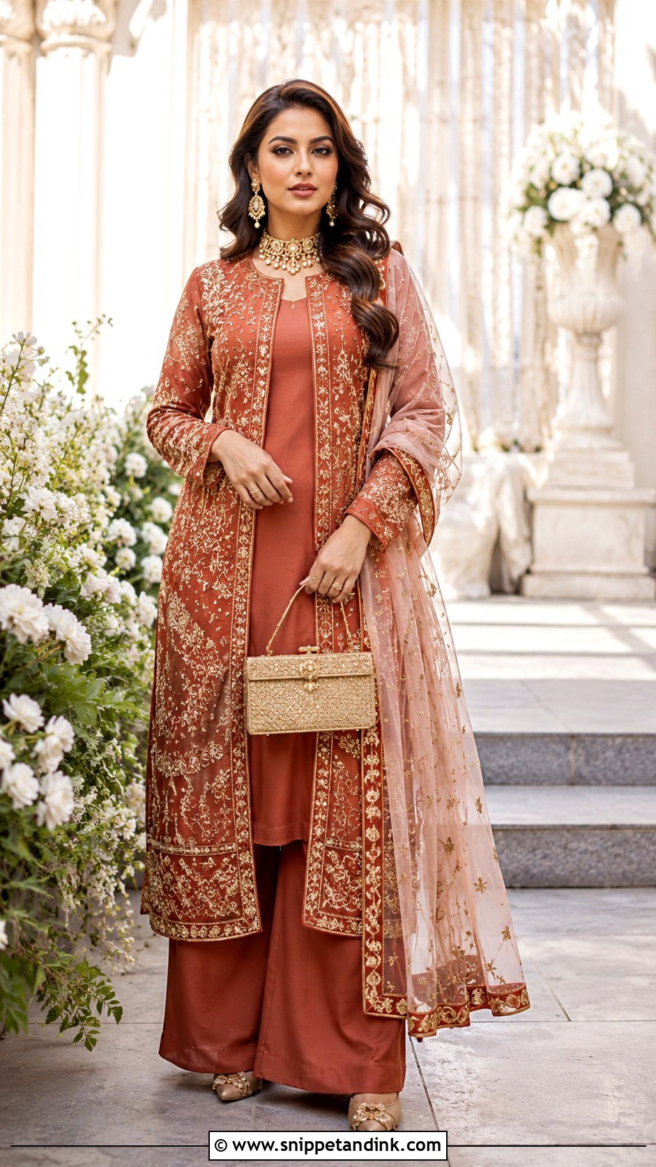 Rust Bridal Jacket Salwar Suit - Snippet and Ink - 25 Bridal Salwar Suits Wedding