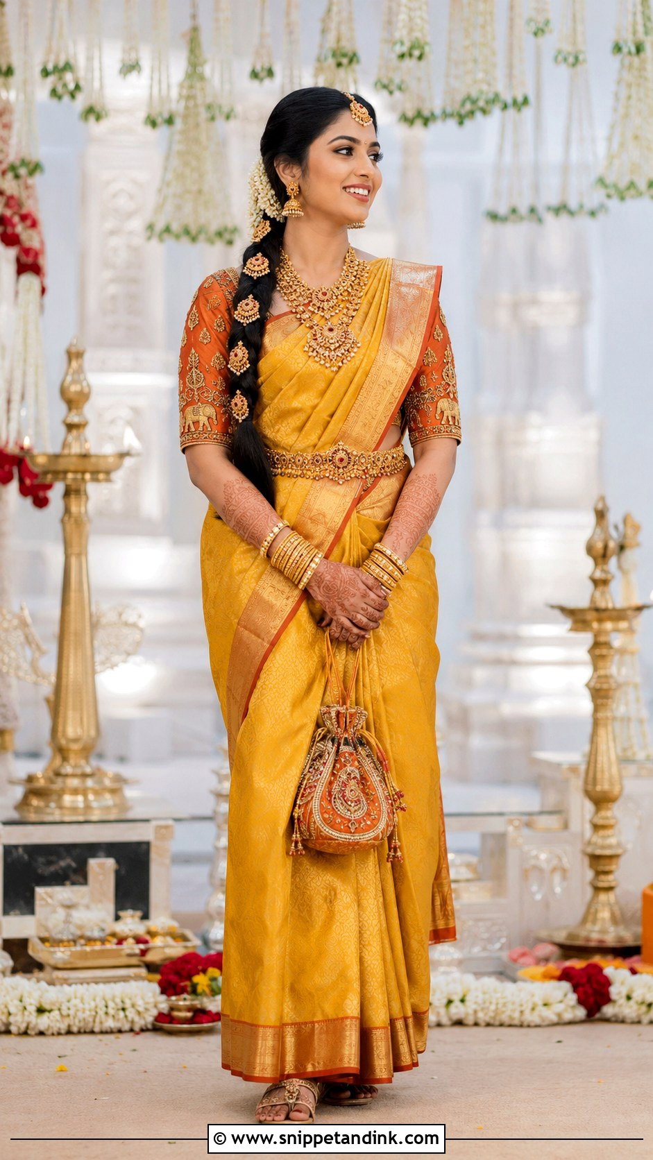 Rust Elephant Maggam Work Bridal Blouse - Snippet and Ink - 20 Bride Maggam Work Blouses Ideas