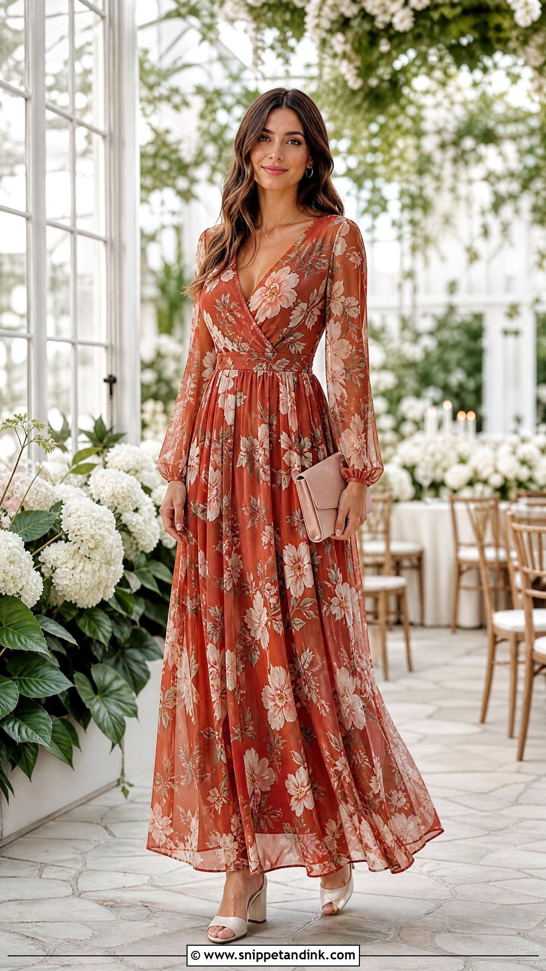 Rust Floral Wedding Dress - Snippet and Ink - 20 Rust Wedding Dress Ideas