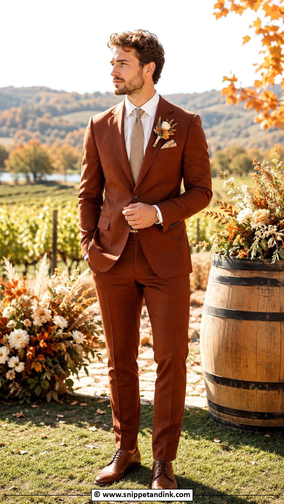 Rust Hochzeitsanzug With Neutral Shirt - Snippet and Ink - 25 Hochzeitsanzug Ideas