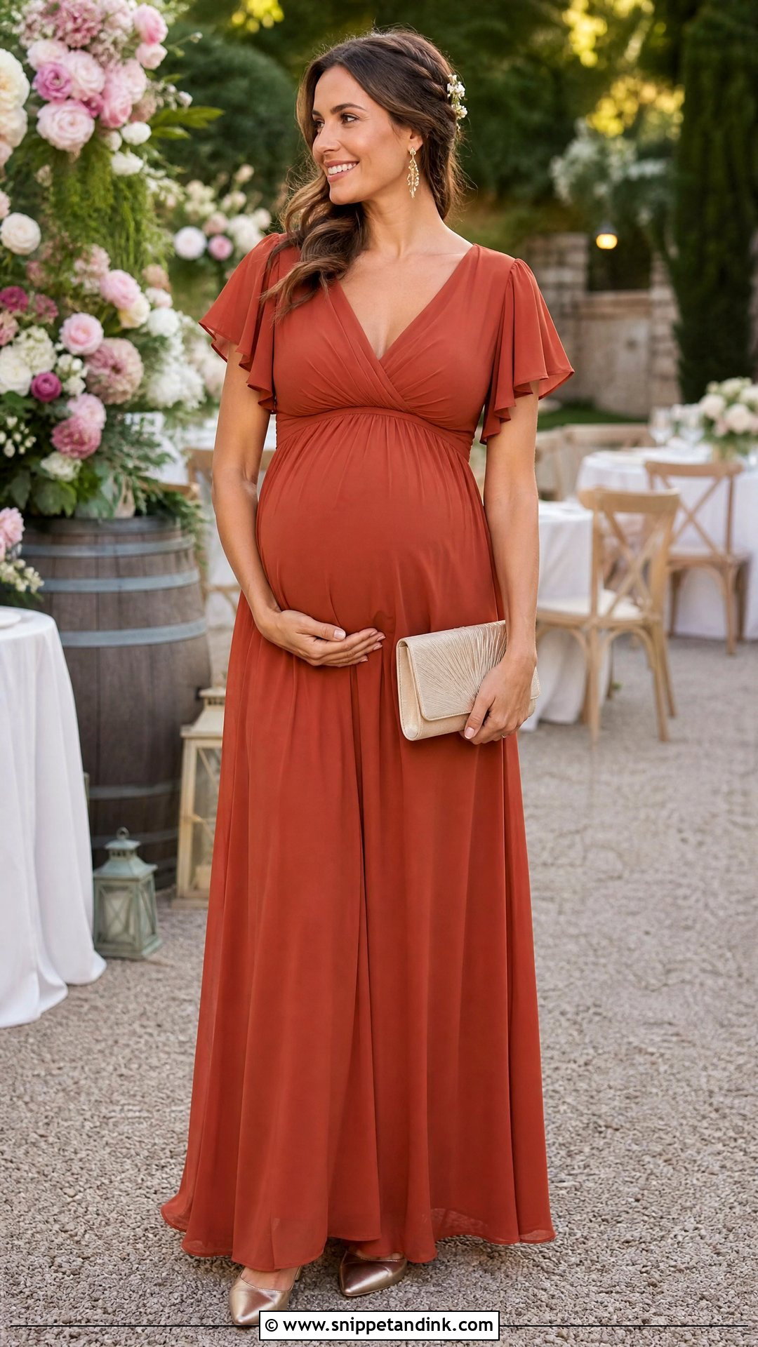 Rust Maternity Wedding Dress - Snippet and Ink - 20 Rust Wedding Dress Ideas