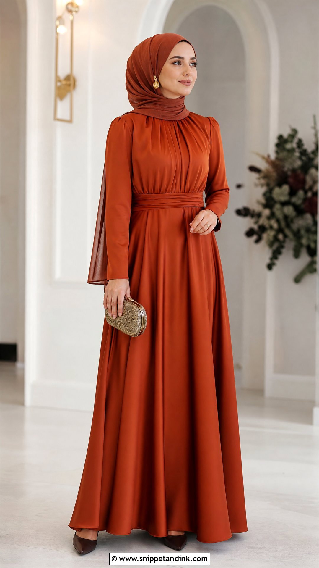Rust Orange Hijab Formal Dress - Snippet and Ink - 25 Hijab Formal Dress Ideas