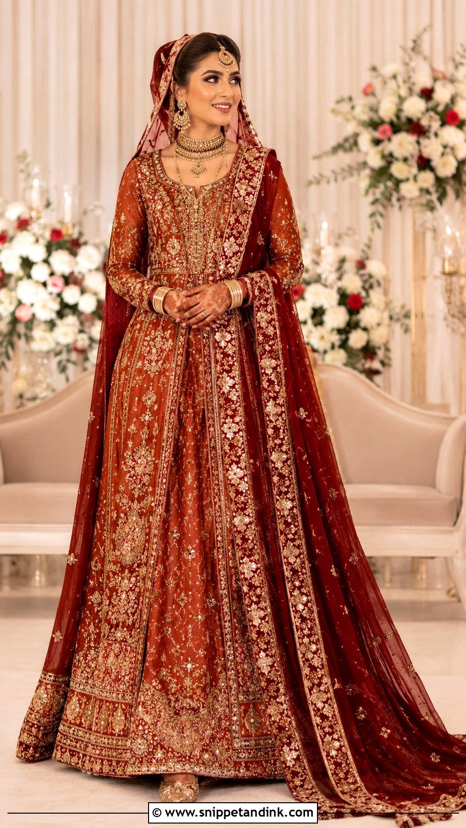 Rust Pakistani Barat Bridal Outfit - Snippet and Ink - 25 Pakistani Barat Brides Ideas