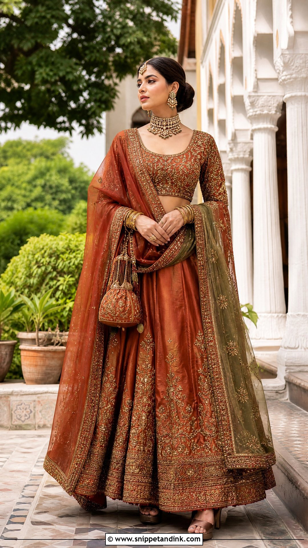 Rust Pakistani Bridal Lehenga - Snippet and Ink - 20 Wedding Dresses Pakistan