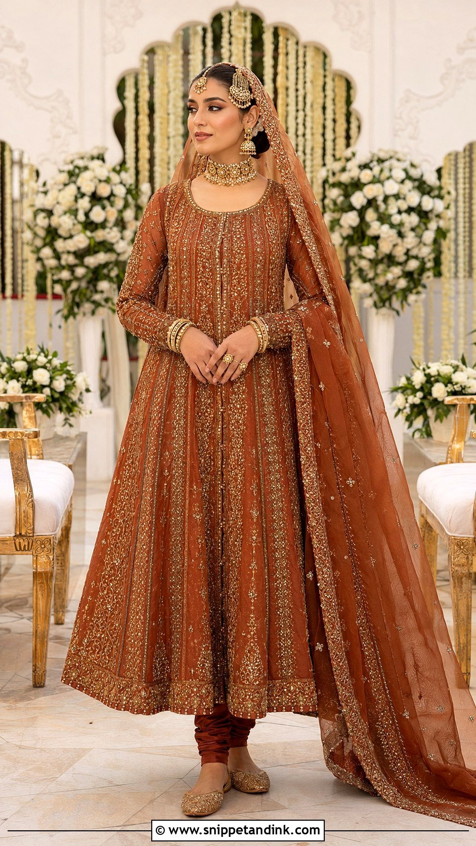 Rust Peshwas Barat Dress - Snippet and Ink - 20 Barat Wedding Dress Ideas