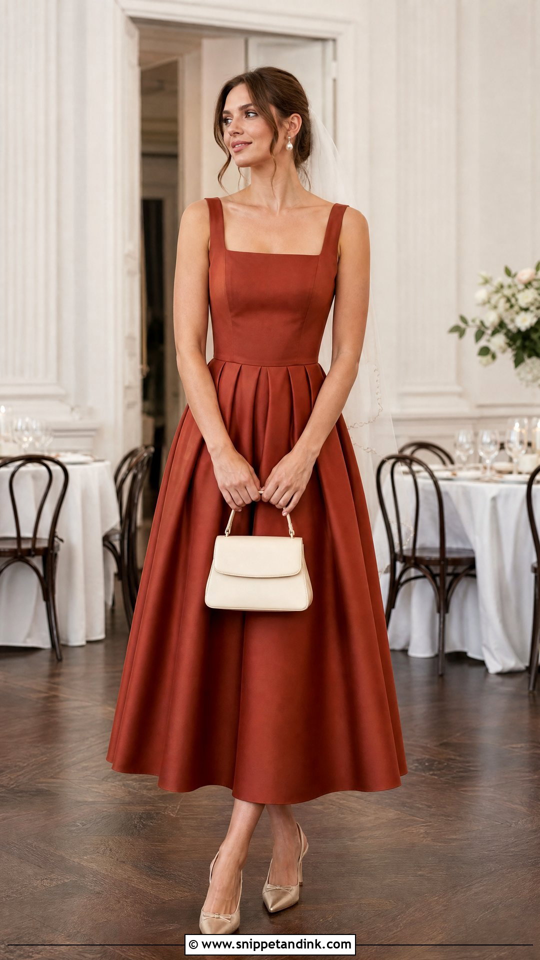 Rust Tea Length Wedding Dress - Snippet and Ink - 20 Rust Wedding Dress Ideas