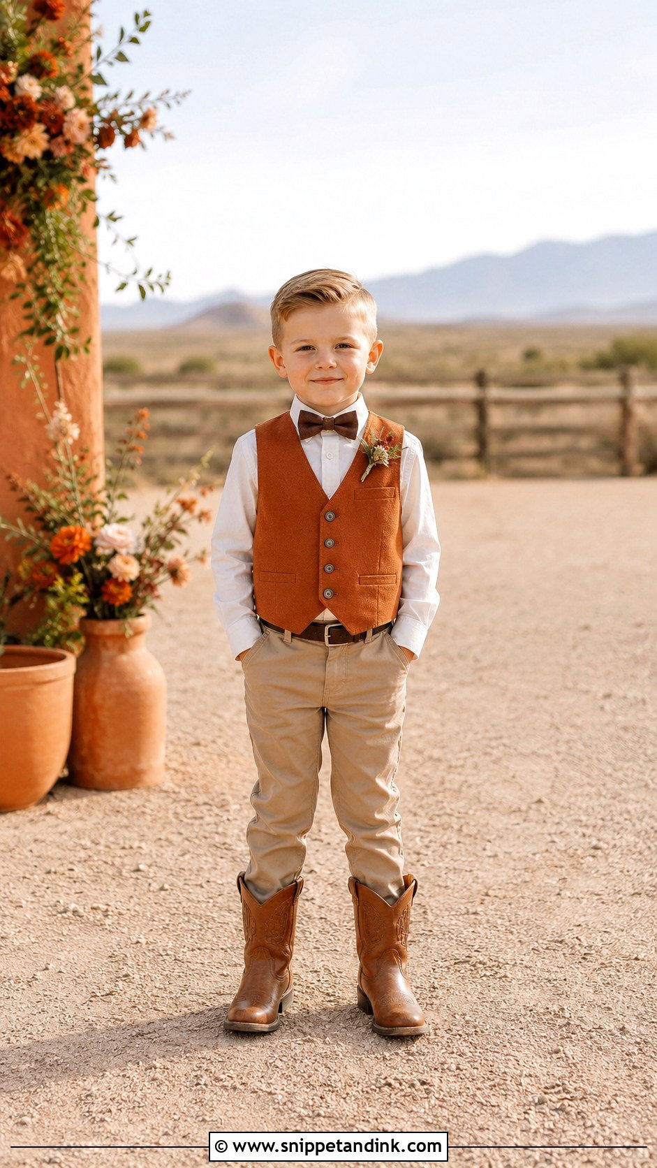 Rust Western Ring Bearer Outfit - Snippet and Ink - 20 Western Ring Bearer Outfit Ideas