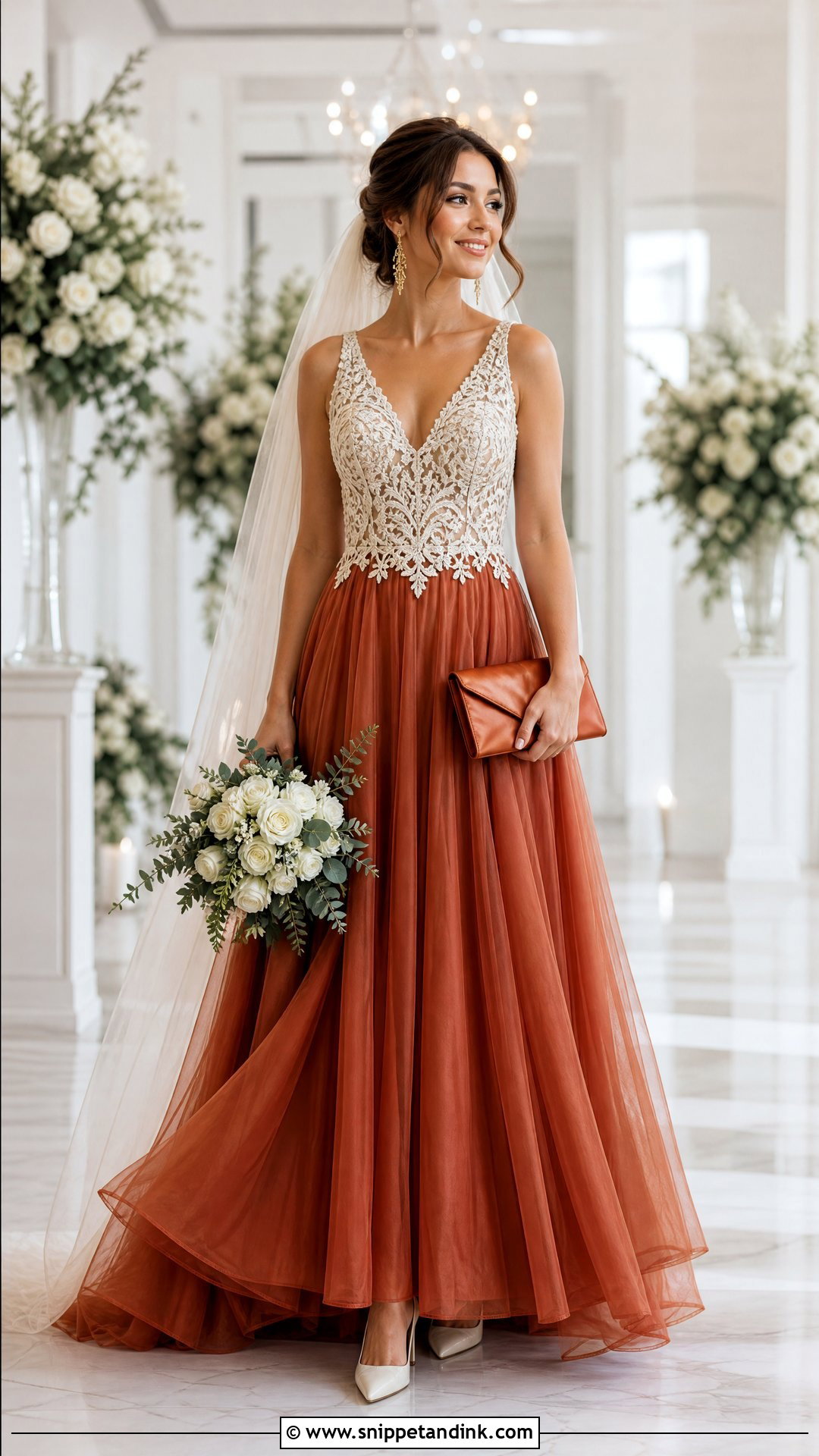 Rust and Ivory Wedding Dress - Snippet and Ink - 20 Rust Wedding Dress Ideas