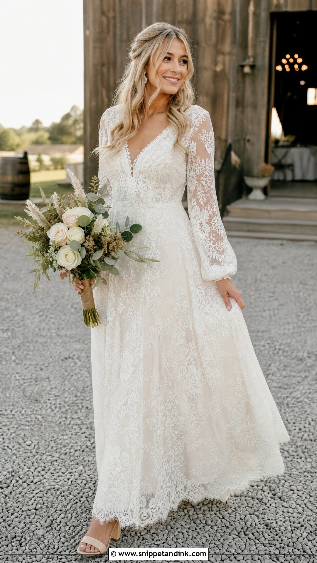 Rustic Boho Lace Wedding Dress - Snippet and Ink - 25 Boho Lace Wedding Dress Ideas
