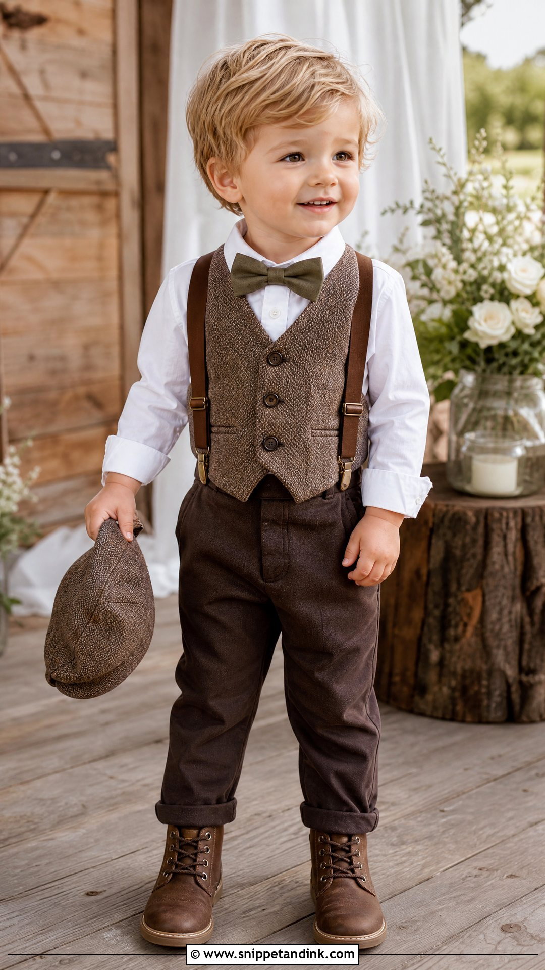 Rustic Brown Toddler Ring Bearer Outfit - Snippet and Ink - 20 Toddler Ring Bearer Outfit Ideas