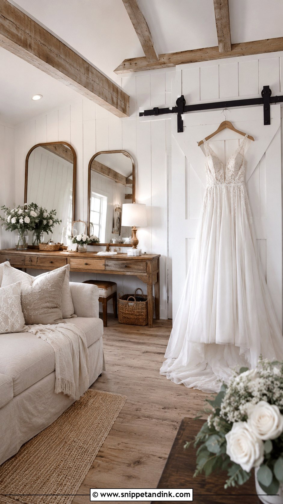 Rustic Farmhouse Bridal Suite - Snippet and Ink - 20 Bride Suite Ideas