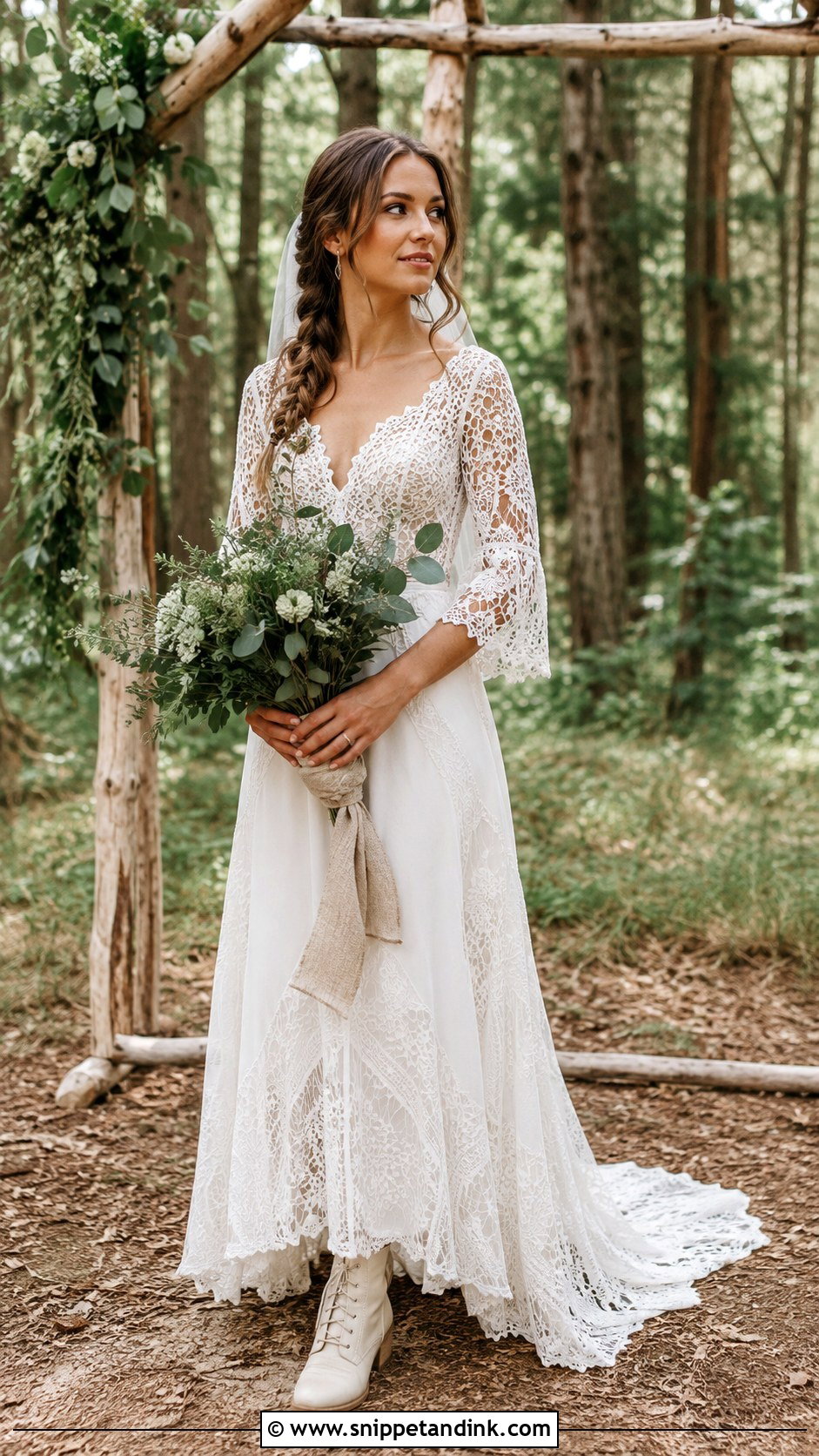 Rustic Lace Forest Wedding Dress - Snippet and Ink - 20 Forest Wedding Dresses