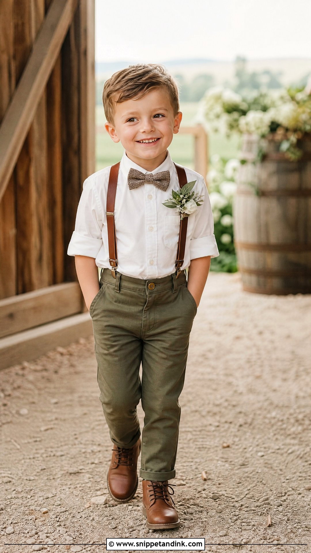 Rustic Suspenders Page Boy Outfit - Snippet and Ink - 20 Page Boys Ideas